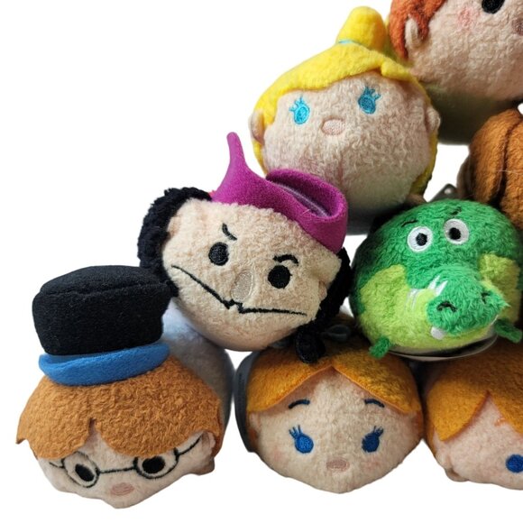 Disney Peter Pan Mini Plush Lot of 10 Tinkerbell Captain Hook John Tsum Tsum NEW - Picture 2 of 16
